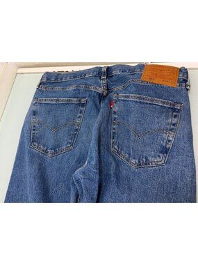 Levis Premium 501 Jeans Mens 34X32 Button Fly Denim Straight Leg Medium Wash